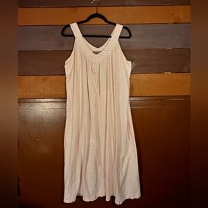 100% Cotton Medium Katelyn Court Pink Check Sleeveless Super Soft Nightgown